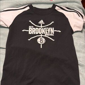 Adidas Black and White Brooklyn Nets Tee